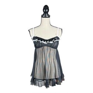 Victoria’s Secret Babydoll Ruffle Bow Trim Nightie Top Sabrina Carpenter Style